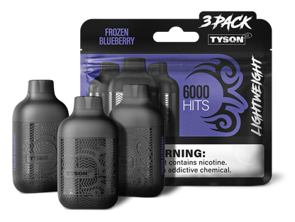 Tyson 2.0 Lightweight 6000 Puffs Disposable Vape Device 3 Pack