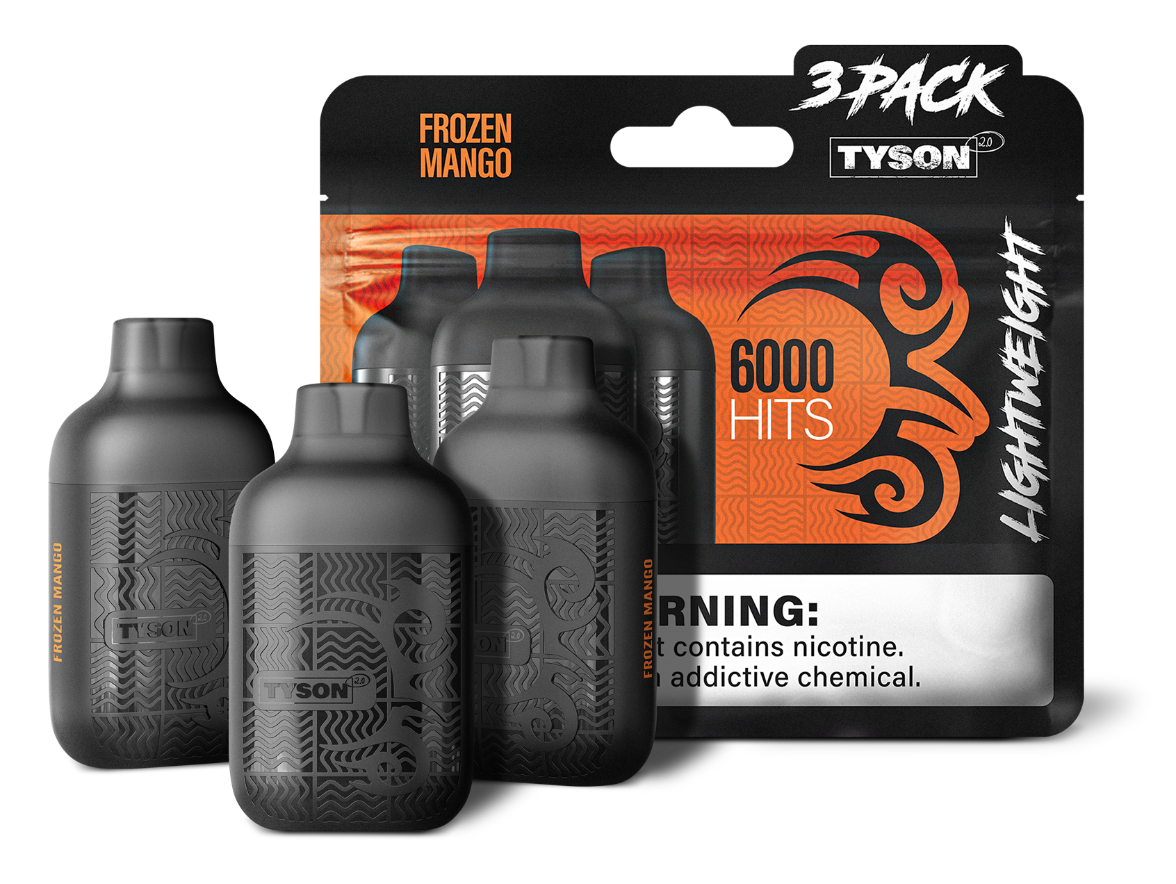 Tyson 2.0 Lightweight 6000 Puffs Disposable Vape Device 3 Pack