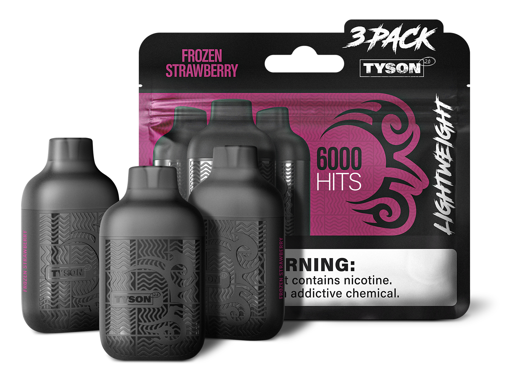 Tyson 2.0 Lightweight 6000 Puffs Disposable Vape Device 3 Pack