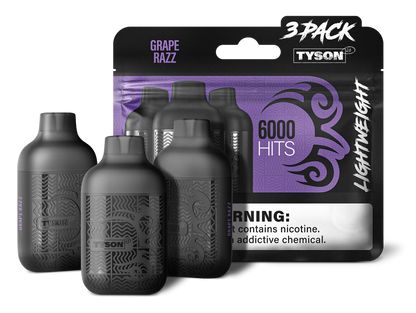 Tyson 2.0 Lightweight 6000 Puffs Disposable Vape Device 3 Pack