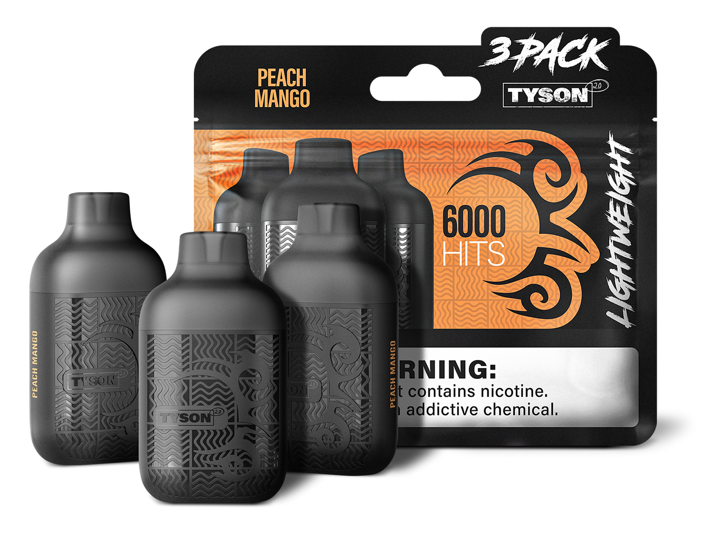 Tyson 2.0 Lightweight 6000 Puffs Disposable Vape Device 3 Pack