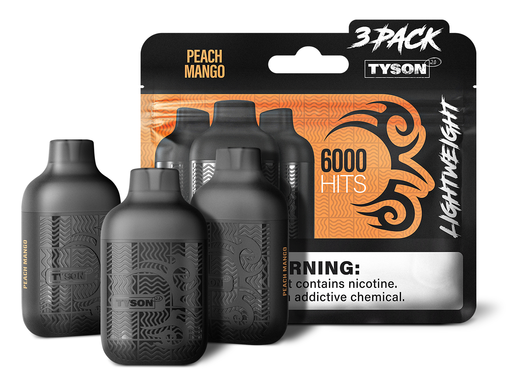 Tyson 2.0 Lightweight 6000 Puffs Disposable Vape Device 3 Pack