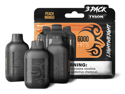 Tyson 2.0 Lightweight 6000 Puffs Disposable Vape Device 3 Pack