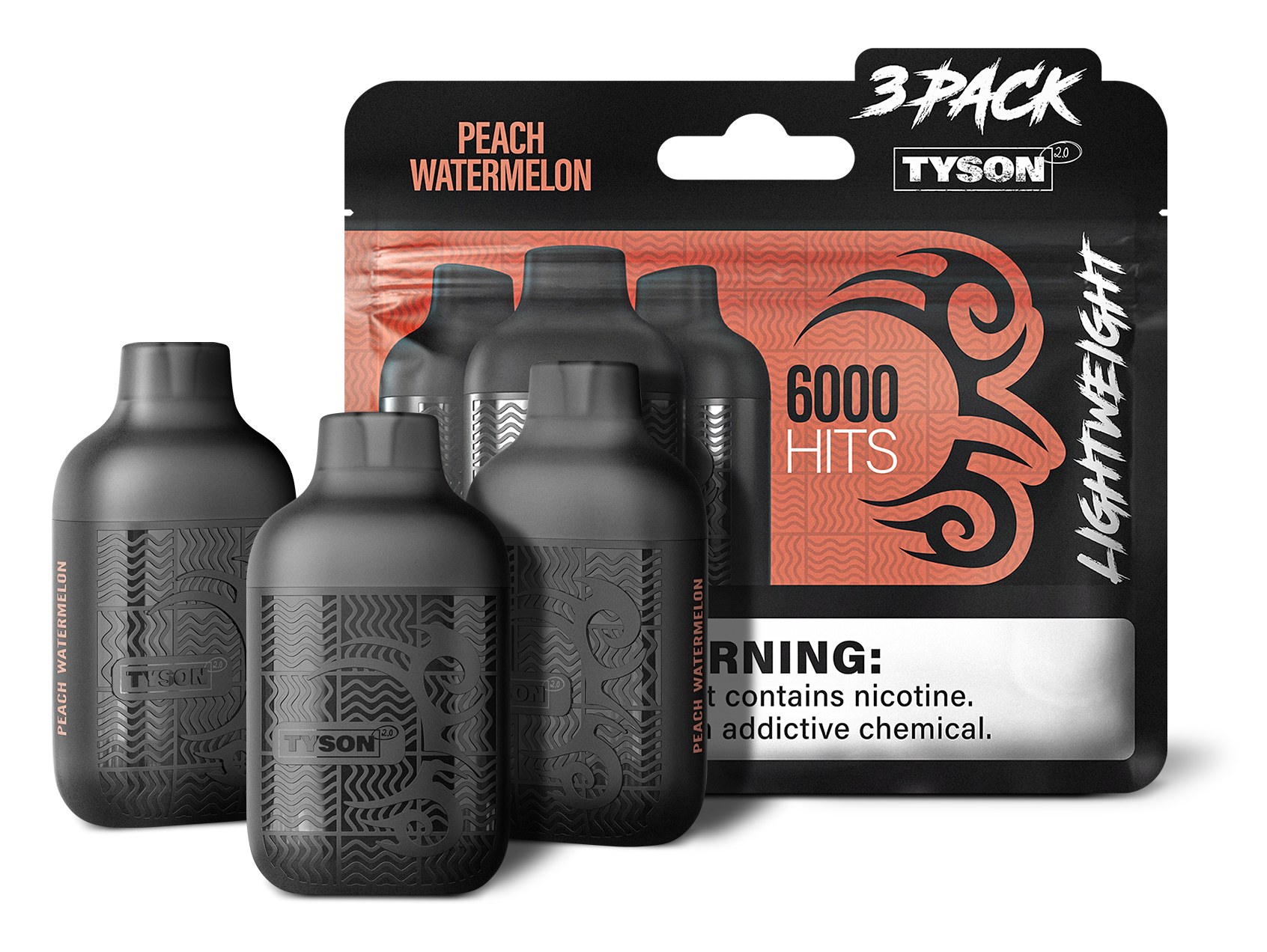 Tyson 2.0 Lightweight 6000 Puffs Disposable Vape Device 3 Pack