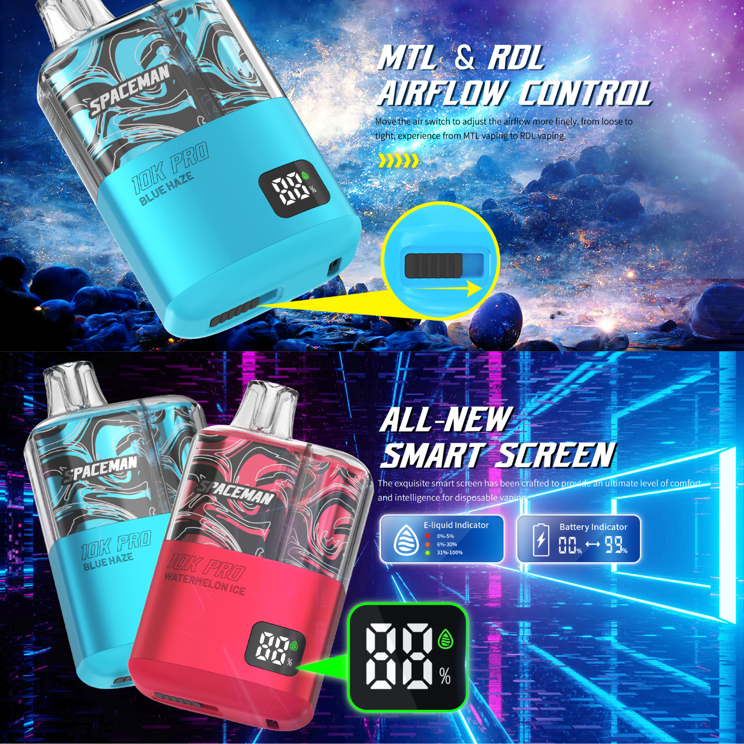 Smok Spaceman Vape 10K Pro Disposable Device