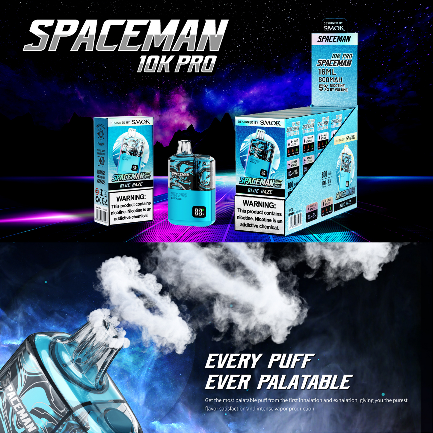 Smok Spaceman Vape 10K Pro Disposable Device