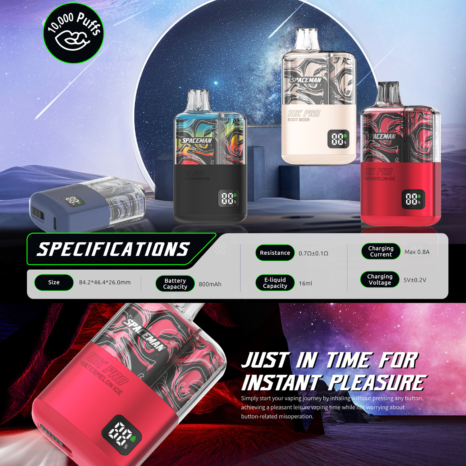 Smok Spaceman Vape 10K Pro Disposable Device