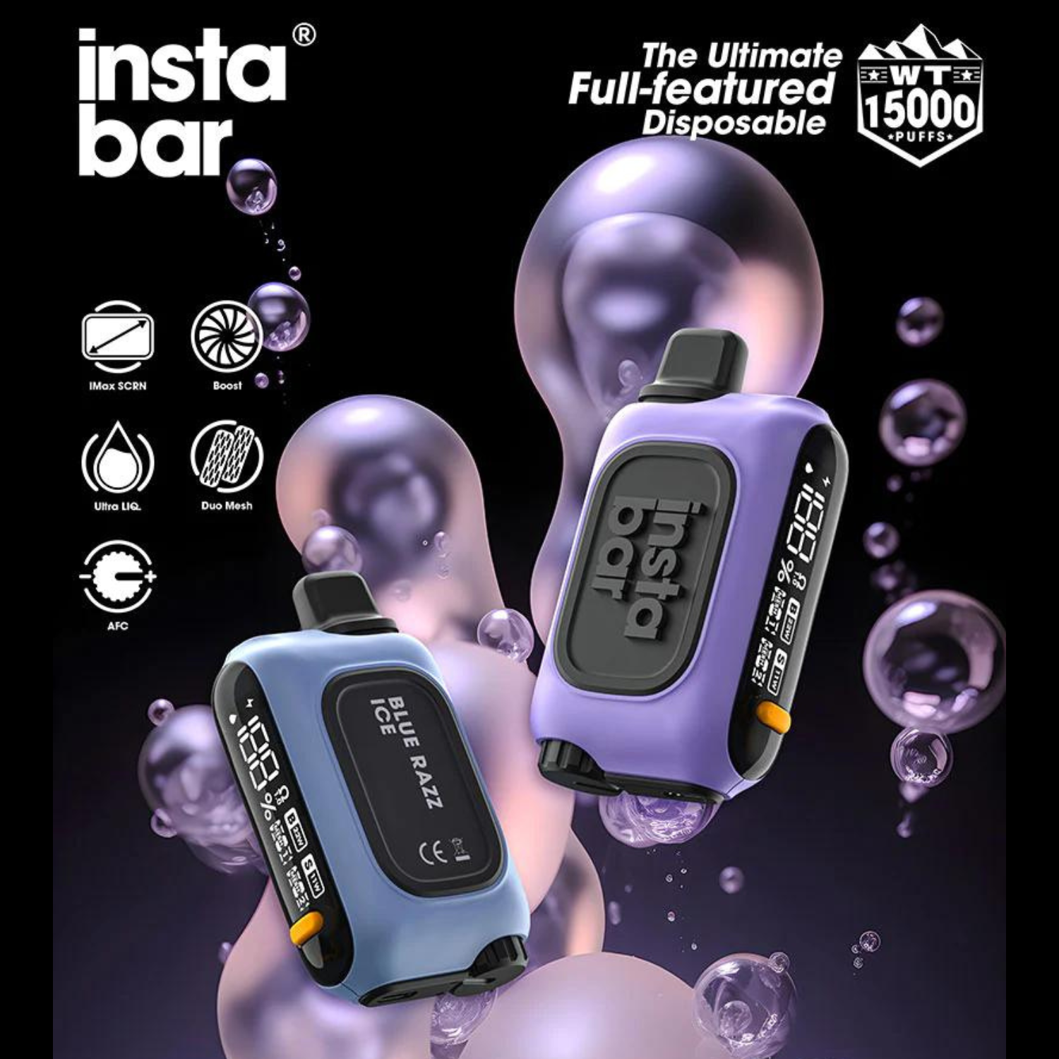 InstaBar WT15000 Vape 15K Puffs All Flavors Apvs InstaBar WT15000 Vape 15K Puffs All Flavors Apvs