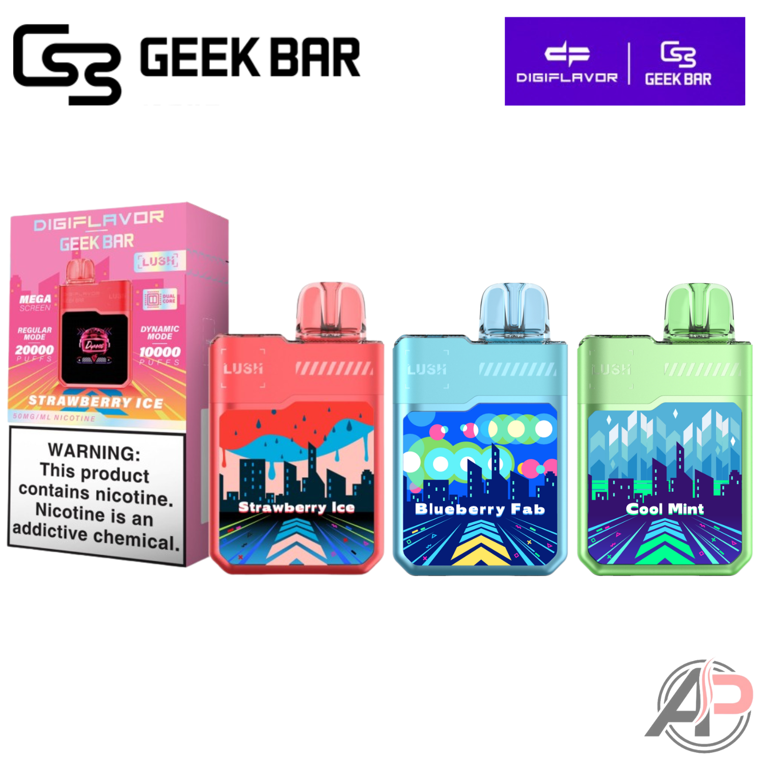 DigiFlavor Geek Bar Lush 20000 Puffs All Flavors Apvs DigiFlavor Geek Bar Lush 20000 Puffs All Flavors Apvs