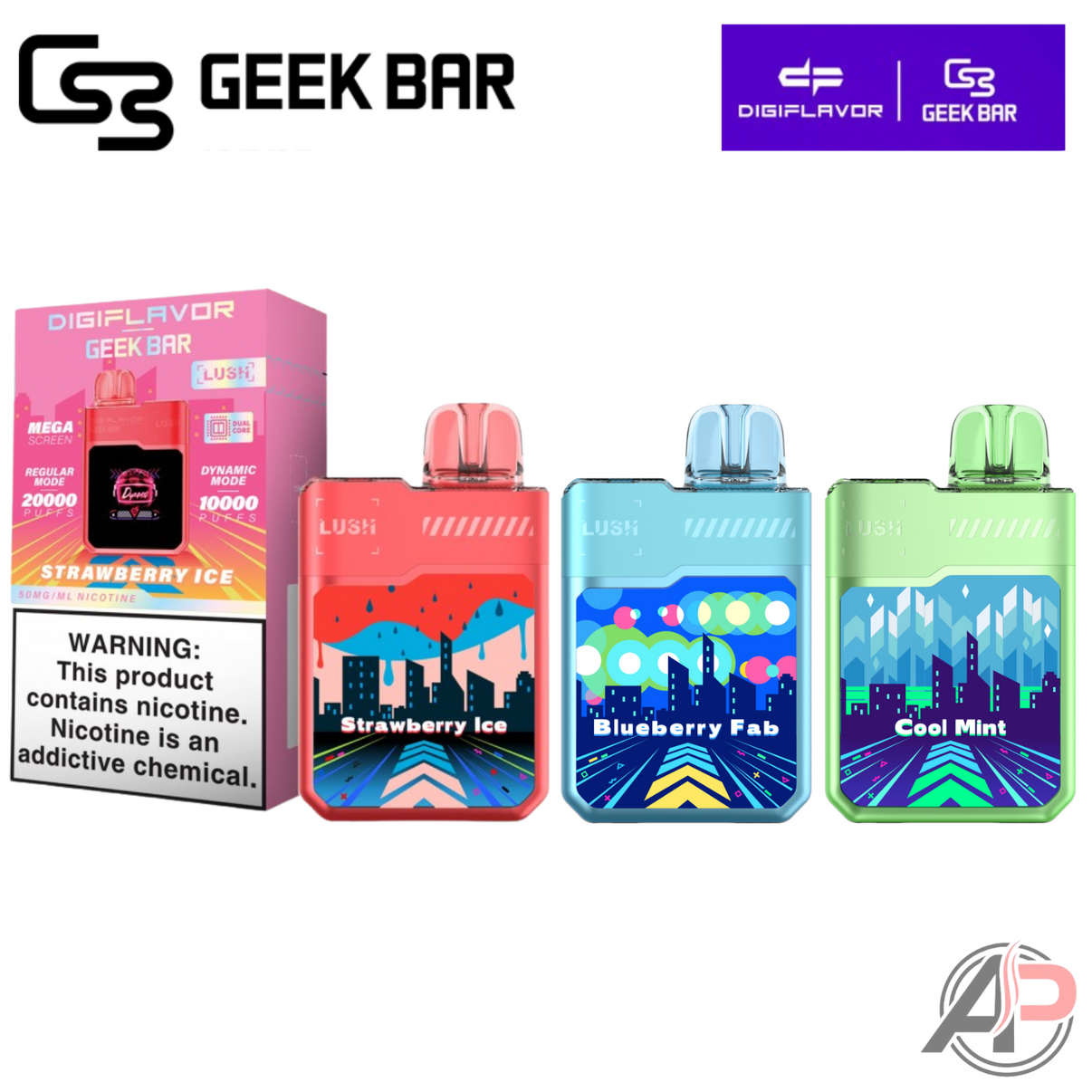 DigiFlavor Geek Bar Lush 20000 Puffs All Flavors – Apvs