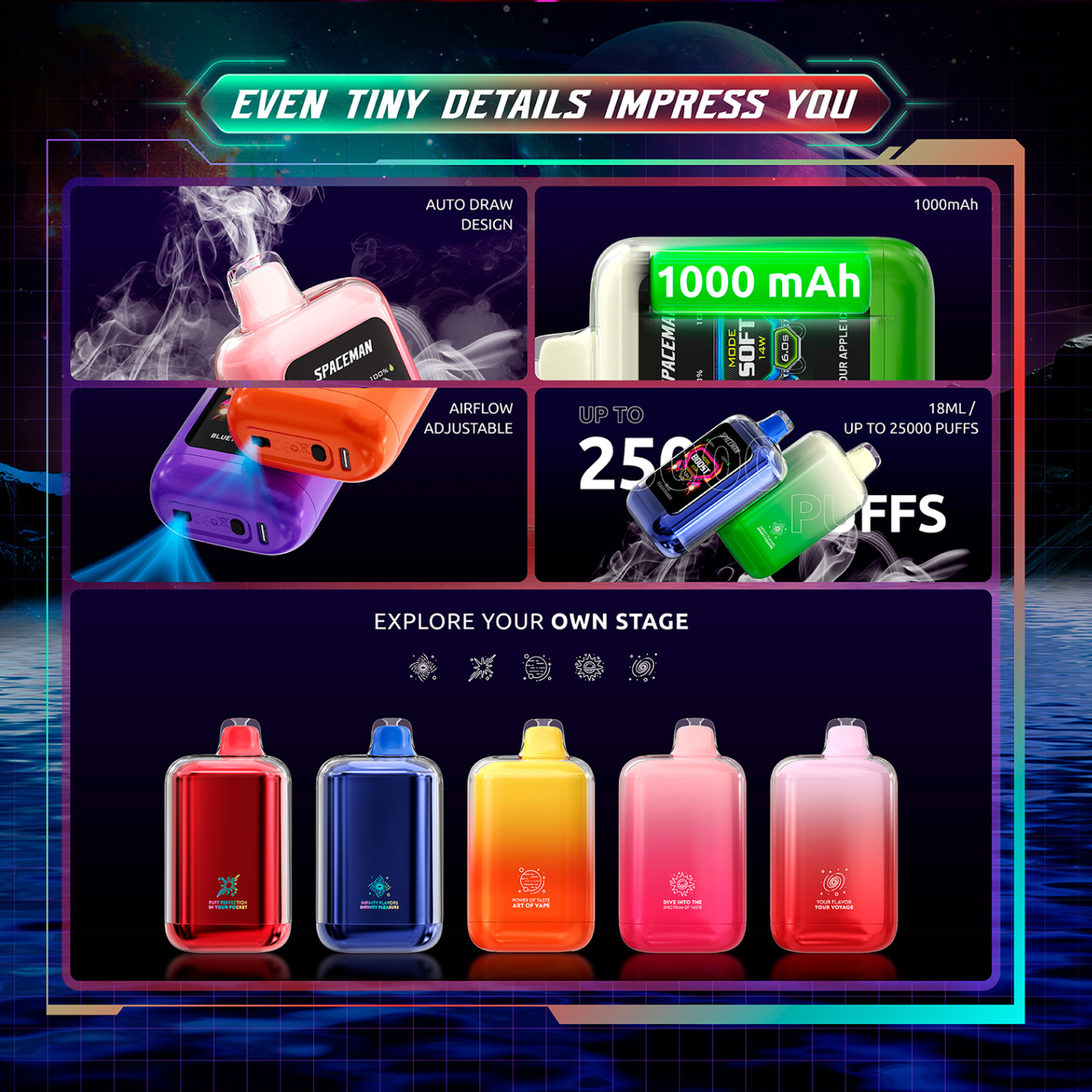 Smok Spaceman Nebula 25k Plus Disposable Vape Device