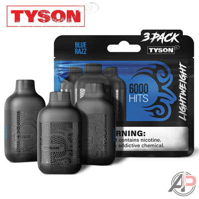 Tyson 2.0 Lightweight 6000 Puffs Disposable Vape Device 3 Pack