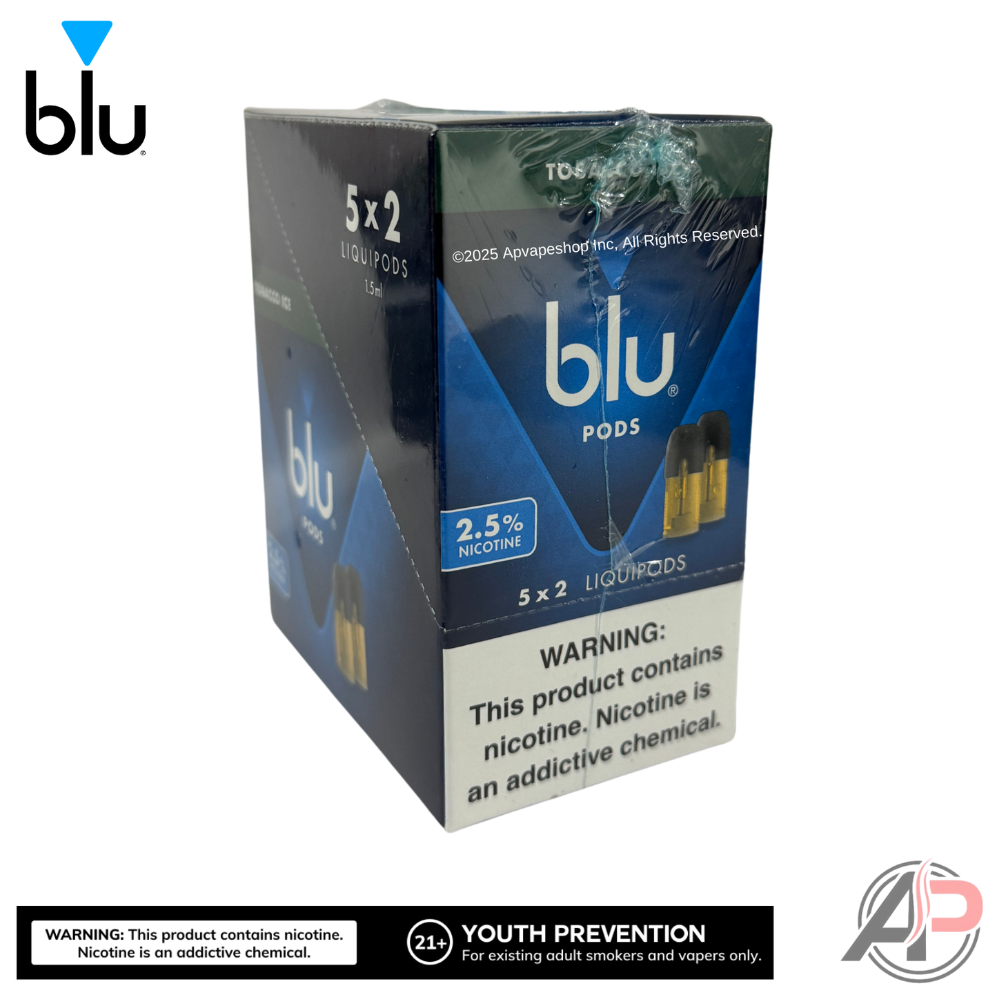 Blu Pods Tobacco Ice 2 pack Tobacco Ice 2.5% 25mg