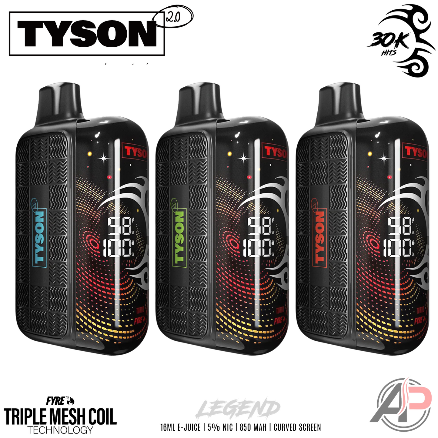 Tyson 2.0 Legend 30,000 Puffs Disposable Vape Device