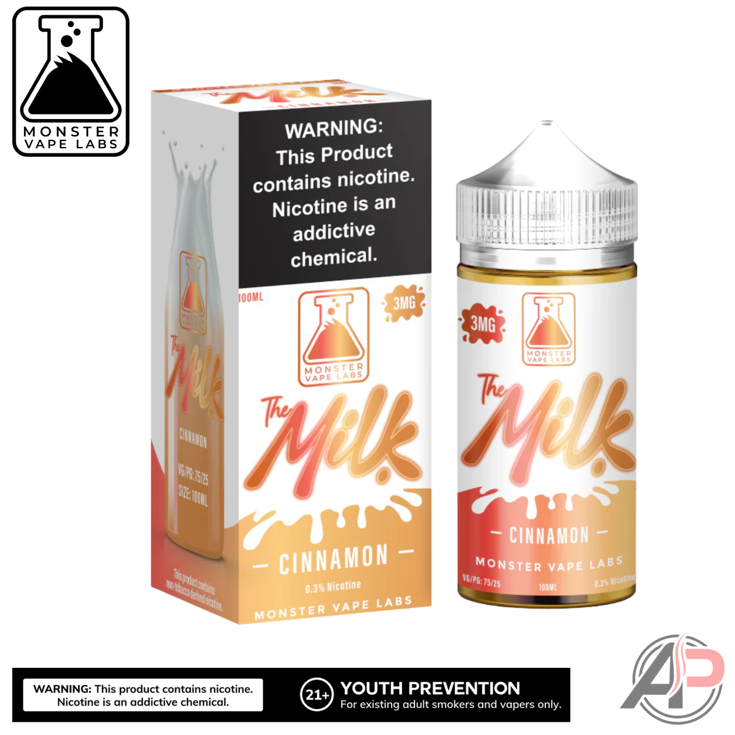 The Milk Cinnamon Vape Juice By Monster Vape Labs 100ml