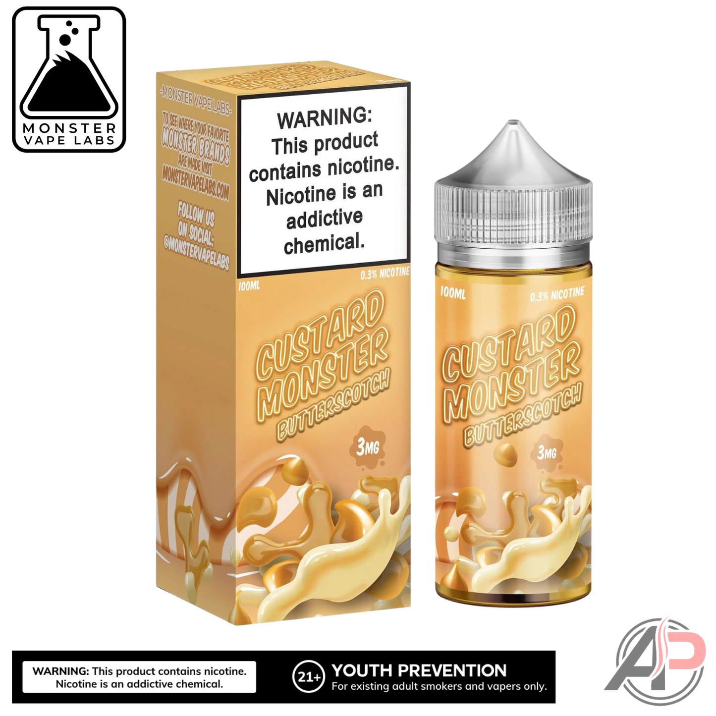 Butterscotch E-Liquid By Custard Monster Vape Labs 100mL