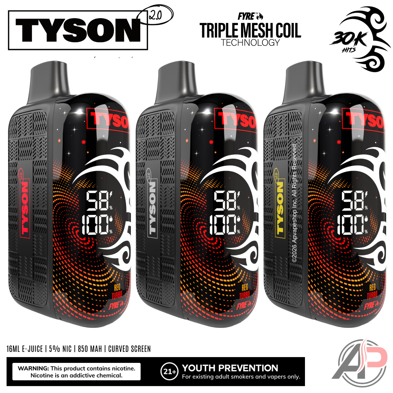 Tyson 2.0 Legend 30,000 Puffs Disposable Vape Device