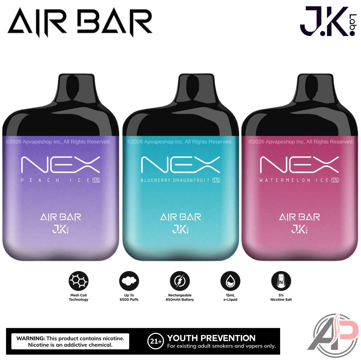 Air Bar Nex 6500 Puffs Disposable Vape Device