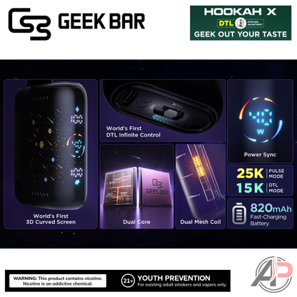 Geek Bar Hookah X 25,000 Puffs Disposable Vape Device