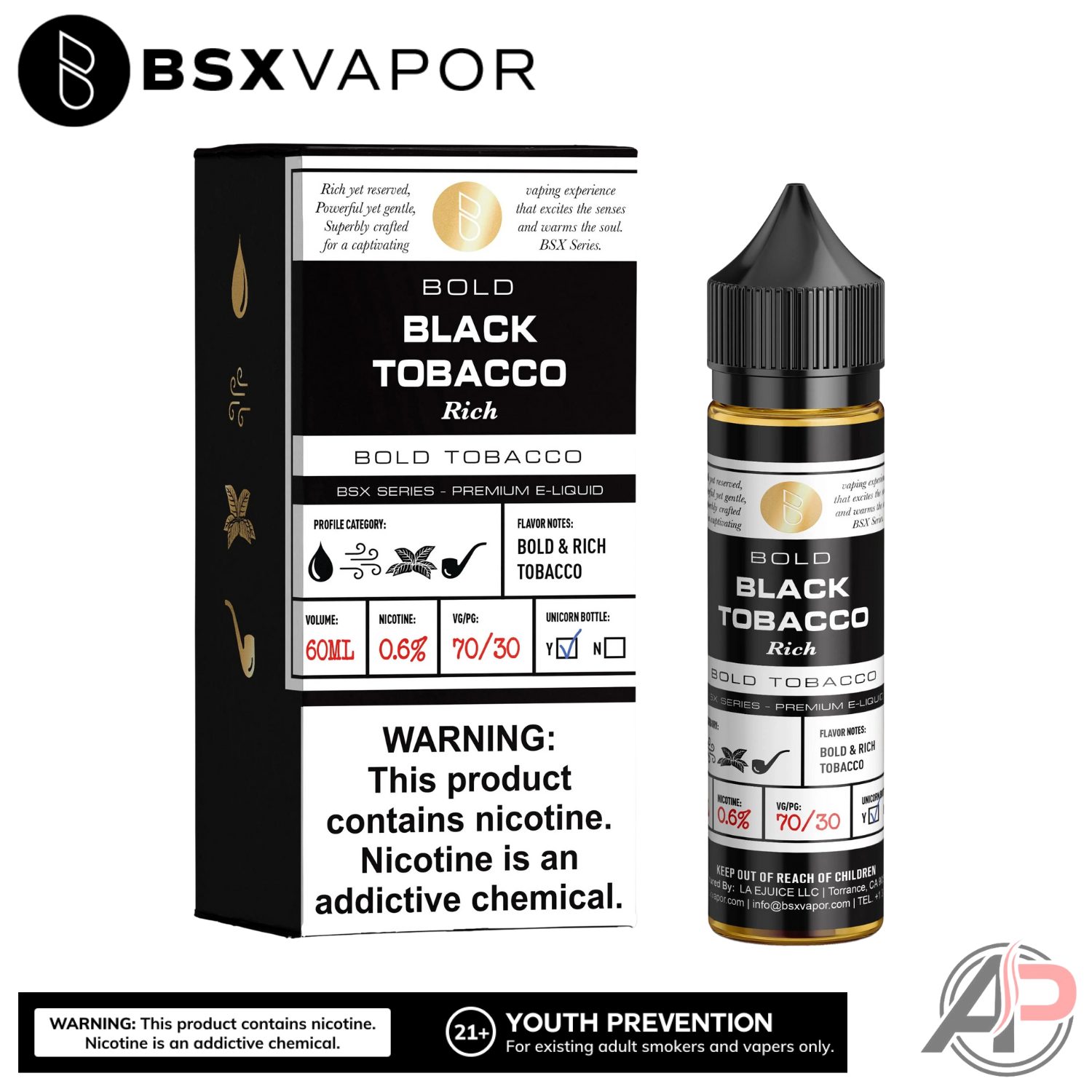 BSX Series Black Tobacco E-Liquid 60mL