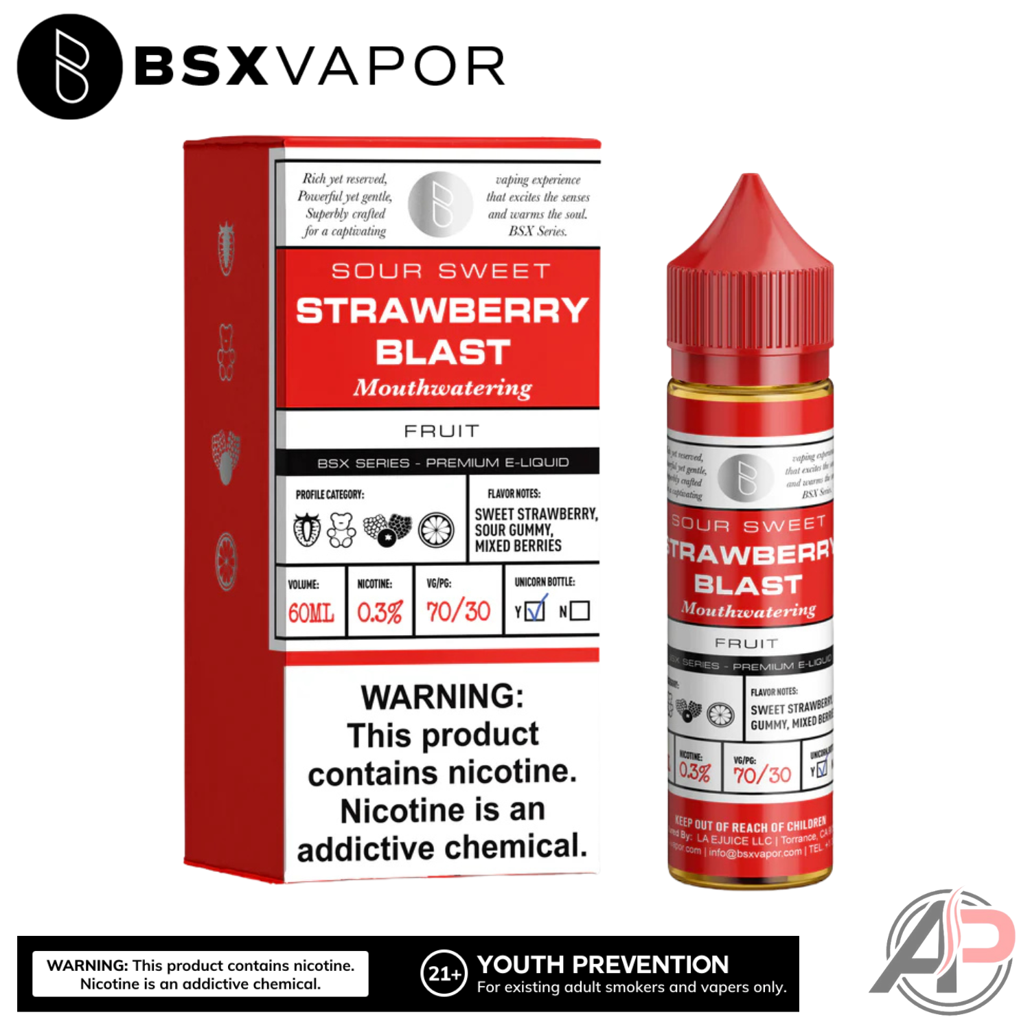 BSX Series Strawberry Blast E-Liquid 60mL