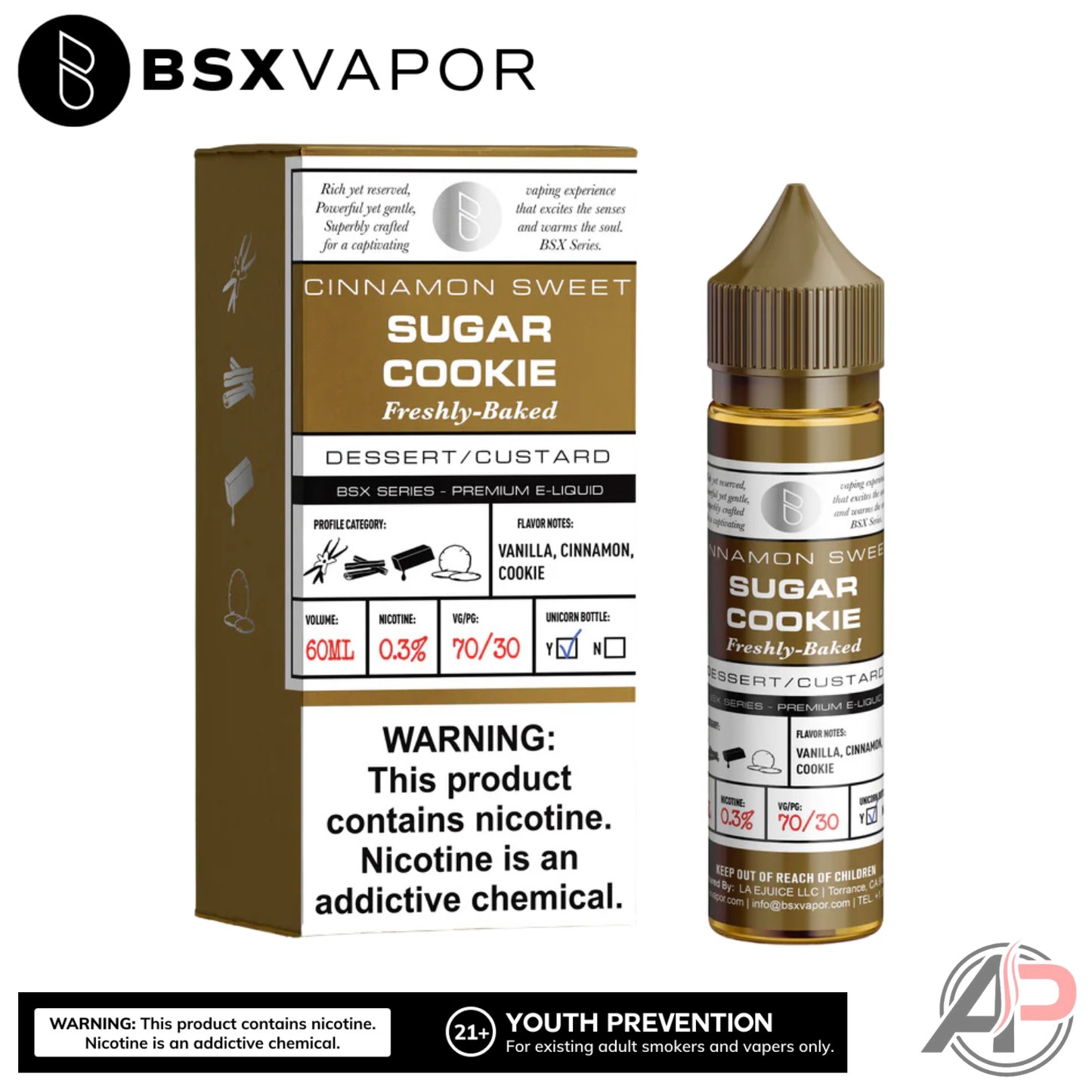 BSX Series Sugar Cookie E-Liquid 60mL Apvs BSX Series Sugar Cookie E-Liquid 60mL Apvs