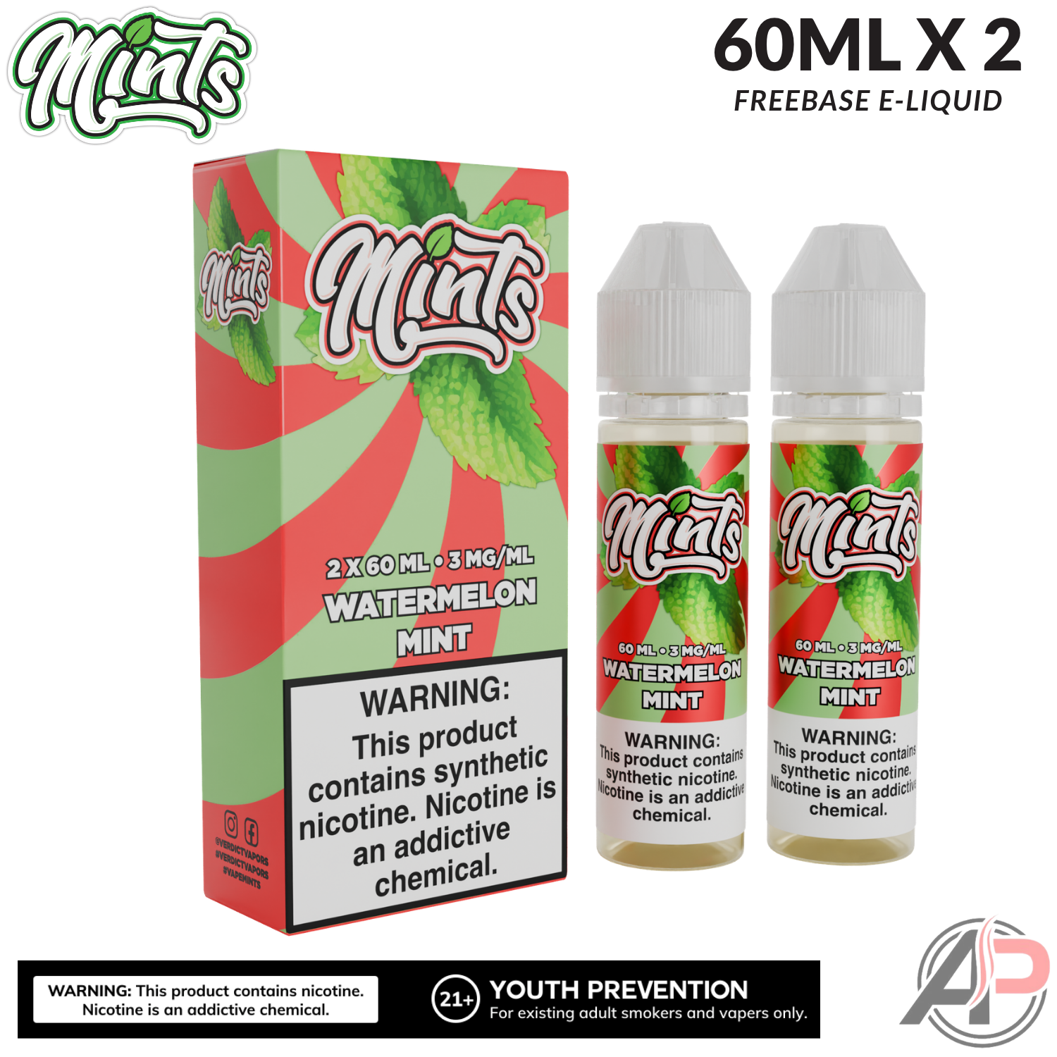 Mints Vape Co Watermelon Mint E-Liquid 120mL