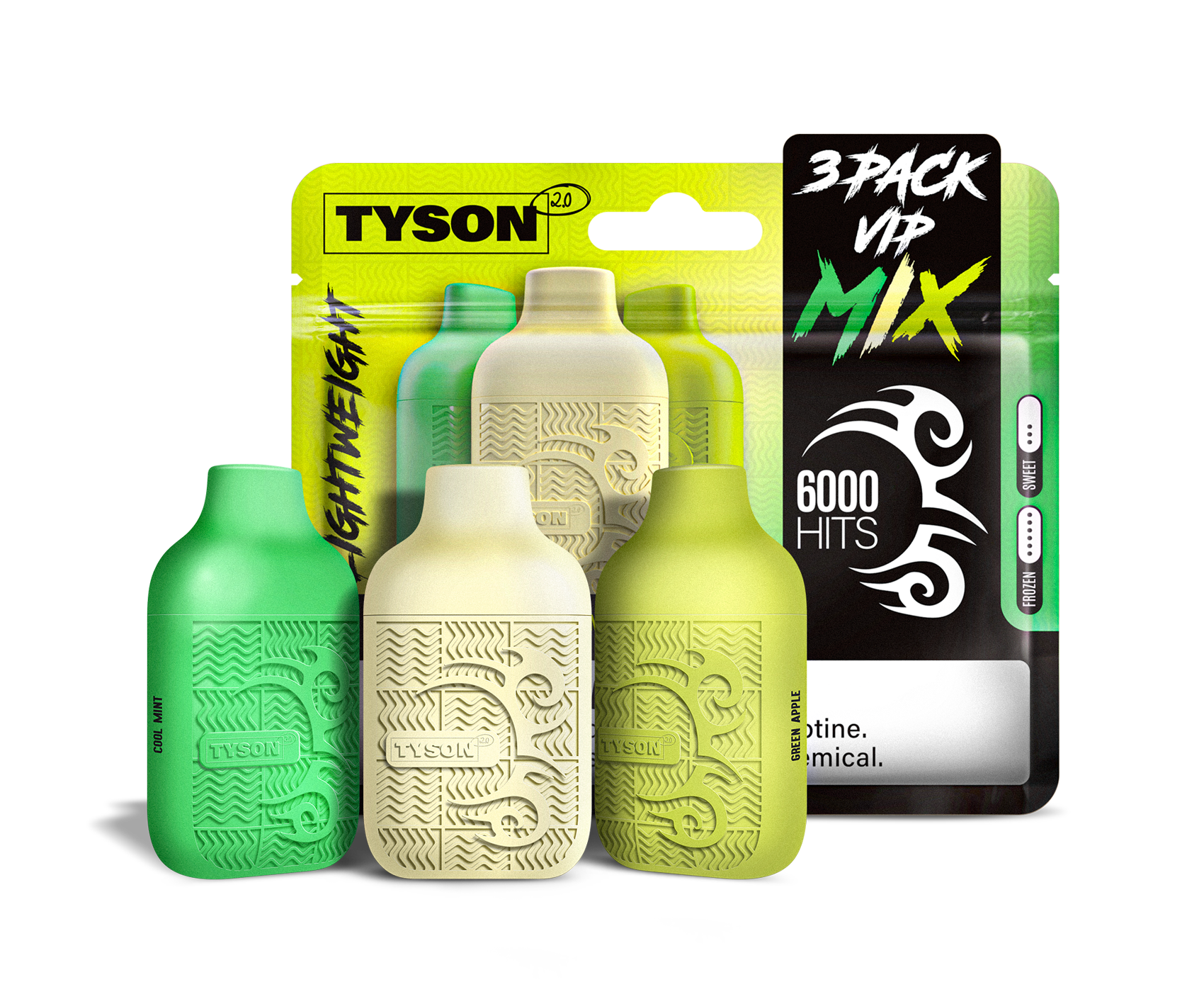 Tyson 2.0 Lightweight 6000 Puffs Disposable Vape Device 3 Pack