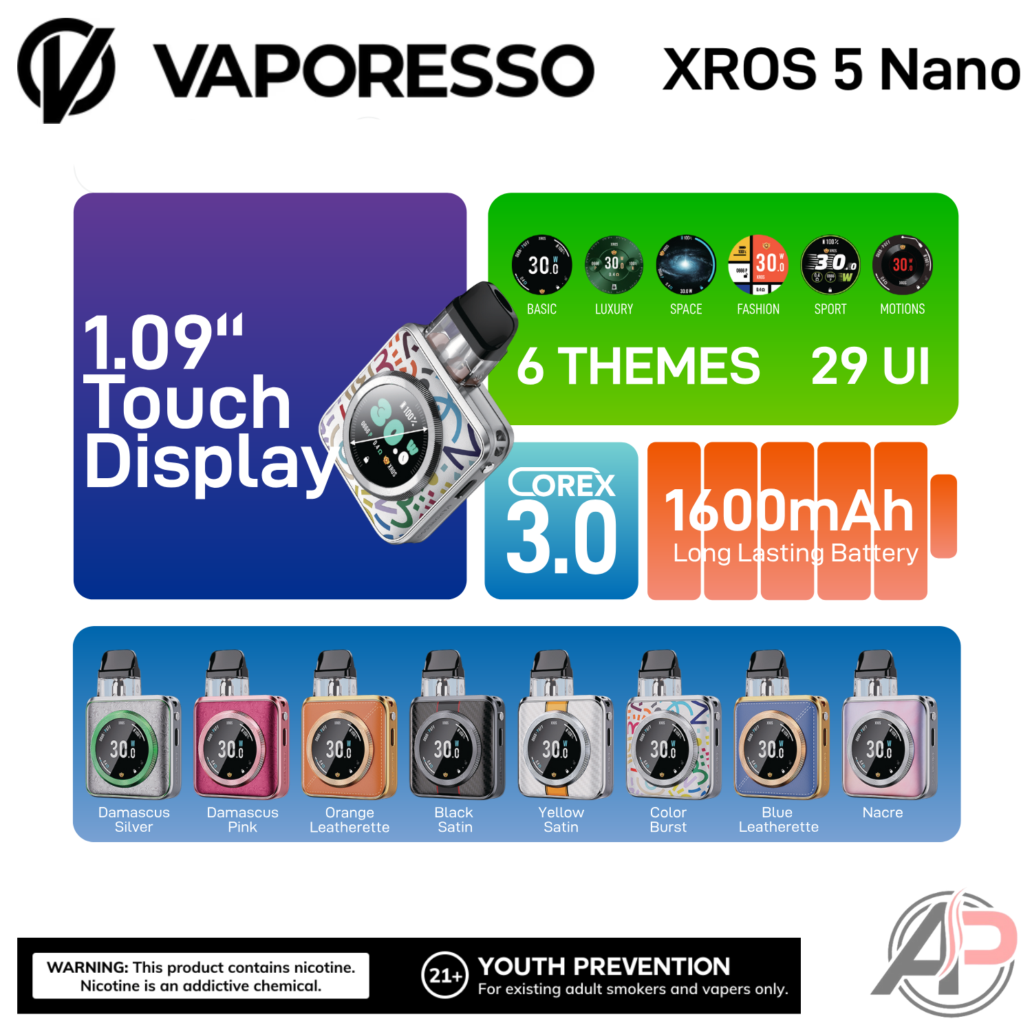 Vaporesso Xros 5 Nano Pod System Starter kit Device Apvs Vaporesso Xros 5 Nano Pod System Starter kit Device Apvs