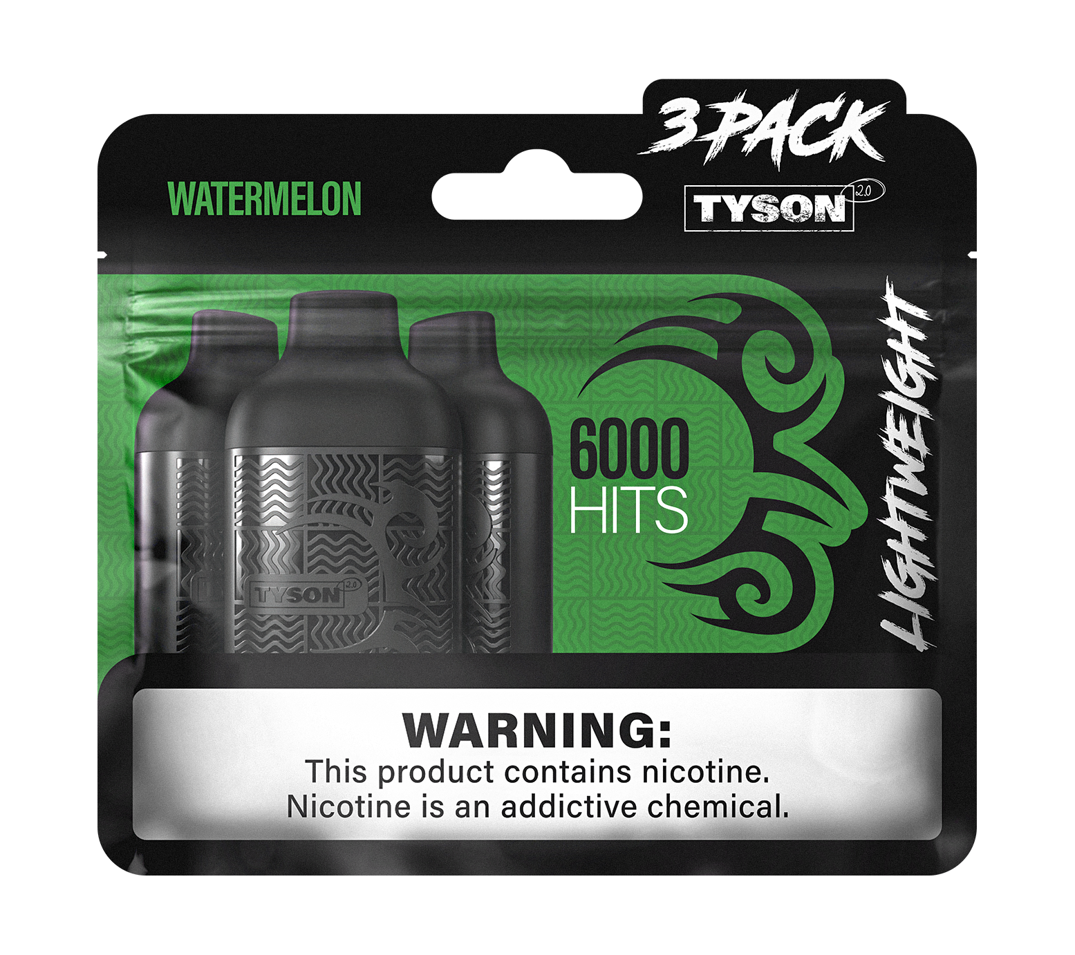 Tyson 2.0 Lightweight 6000 Puffs Disposable Vape Device 3 Pack