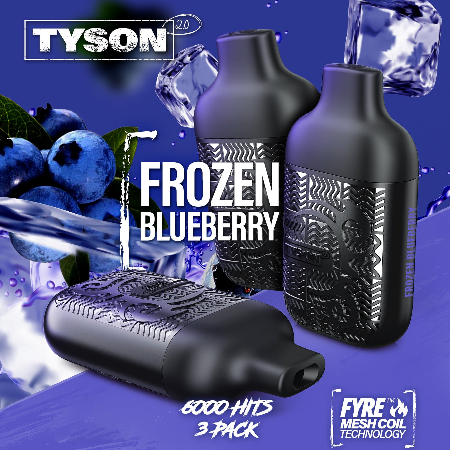 Tyson 2.0 Lightweight 6000 Puffs Disposable Vape Device 3 Pack