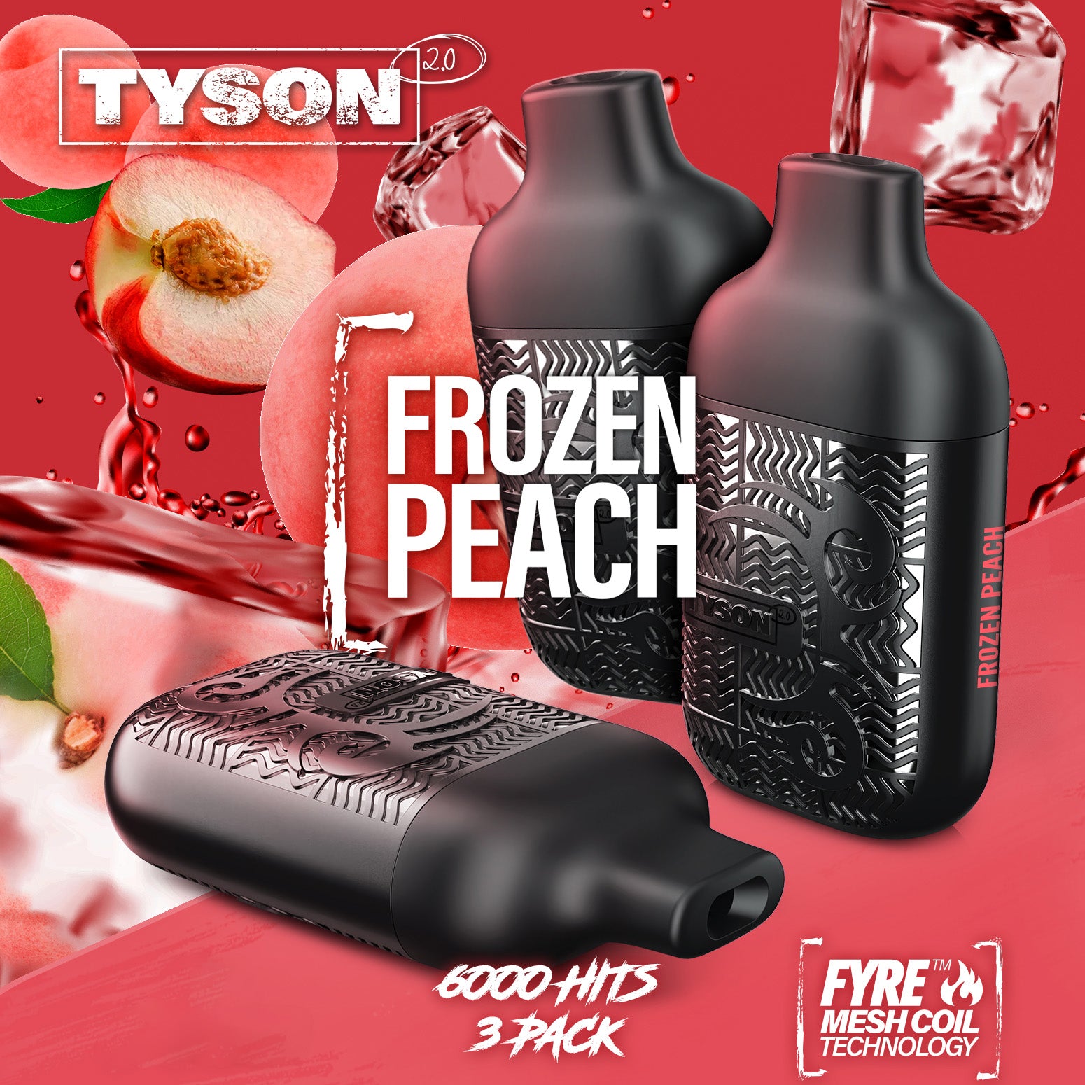 Tyson 2.0 Lightweight 6000 Puffs Disposable Vape Device 3 Pack