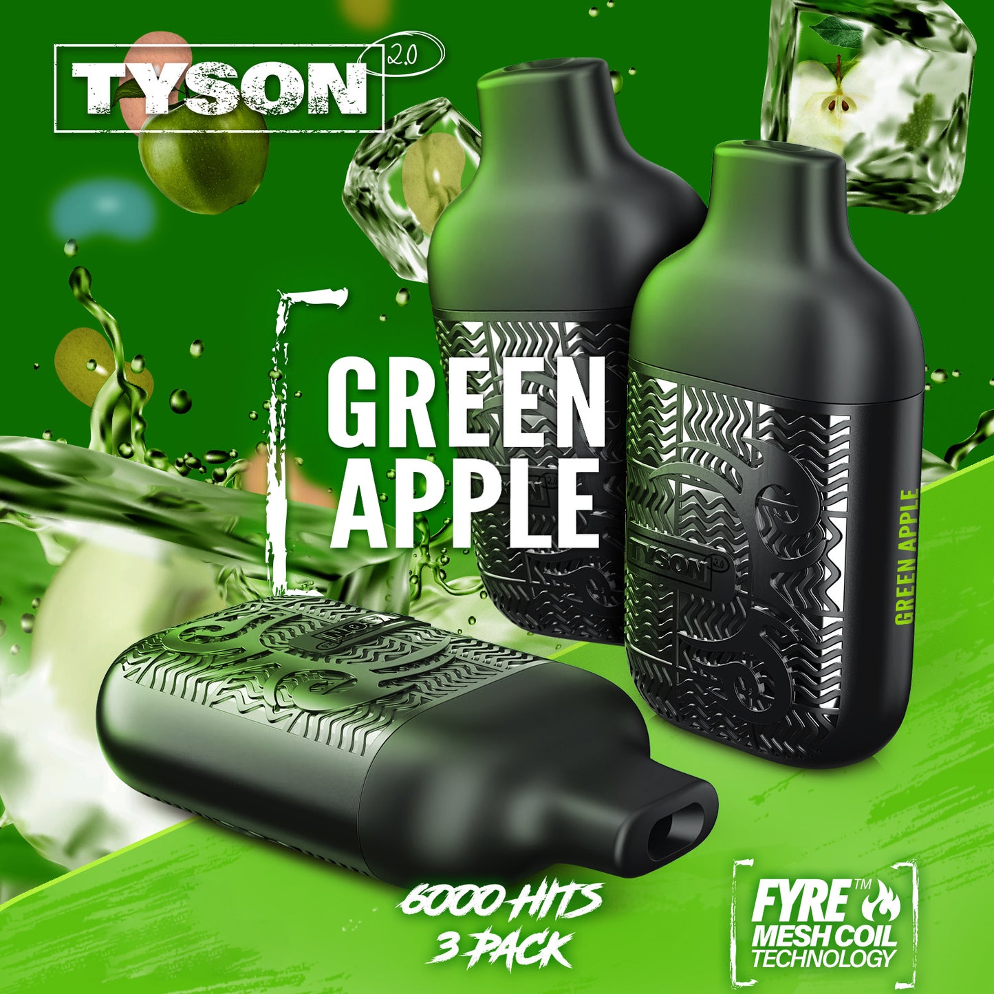 Tyson 2.0 Lightweight 6000 Puffs Disposable Vape Device 3 Pack