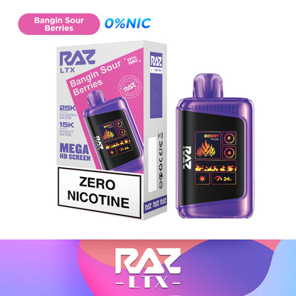 Raz LTX 25k Puffs Disposable Vape Bangin Sour Berries 0% (Zero Nicotine)