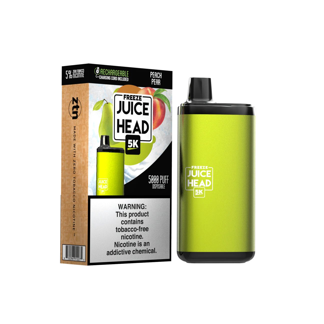 Juice Head 5000 Puffs Disposable Vape Device Peach Pear FREEZE