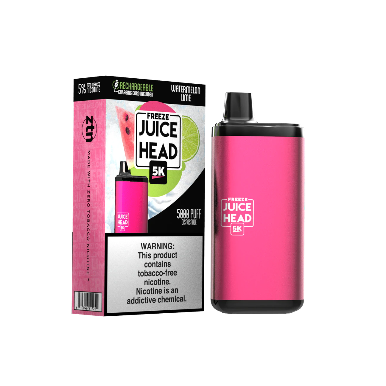 Juice Head 5000 Puffs Disposable Vape Device Watermelon Lime FREEZE