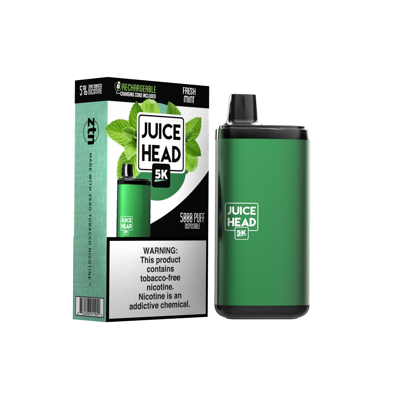 Juice Head 5000 Puffs Disposable Vape Device Fresh Mint