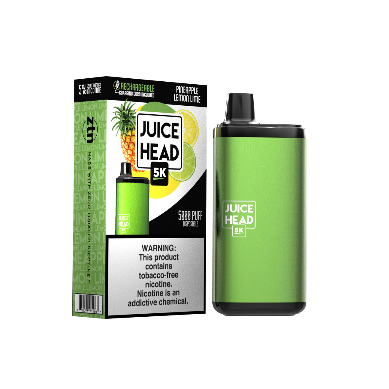 Juice Head 5000 Puffs Disposable Vape Device Pineapple Lemon Lime
