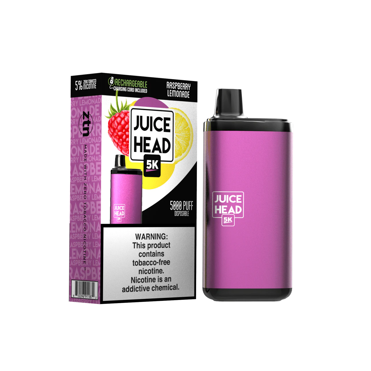 Juice Head 5000 Puffs Disposable Vape Device Raspberry Lemonade
