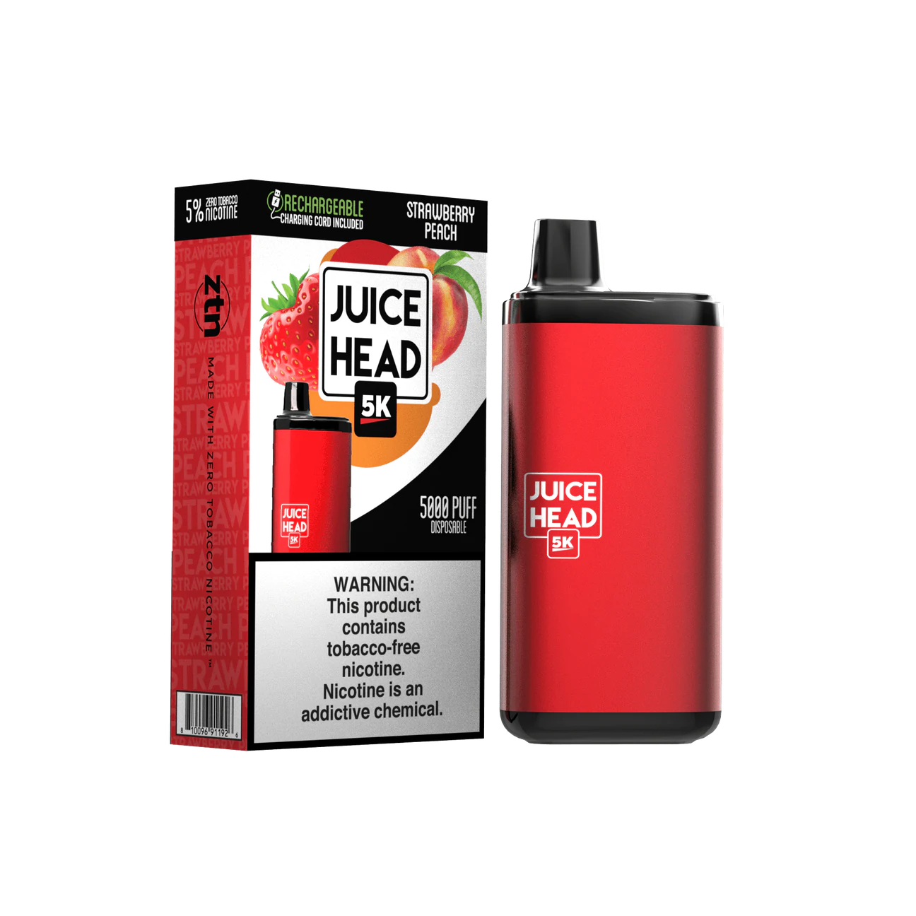 Juice Head 5000 Puffs Disposable Vape Device Strawberry Peach