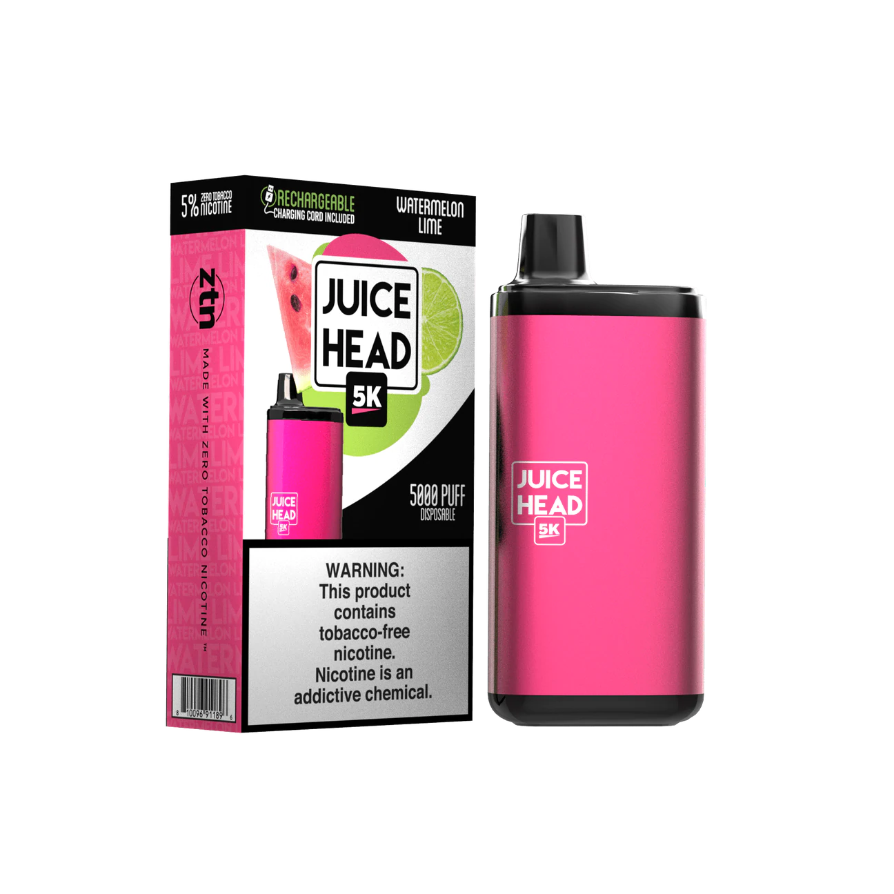 Juice Head 5000 Puffs Disposable Vape Device Watermelon Lime