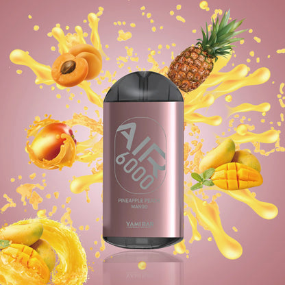 Yami Bar Air 6000 Puffs Disposable Vape Device Pineapple Peach Mango