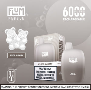Flum Pebble 6000 Puff Disposable Vape Device White Gummy