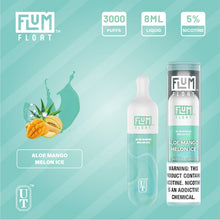 Load image into Gallery viewer, Flum Float 3000 Puff Disposable Vape Device Aloe Mango Melon Ice
