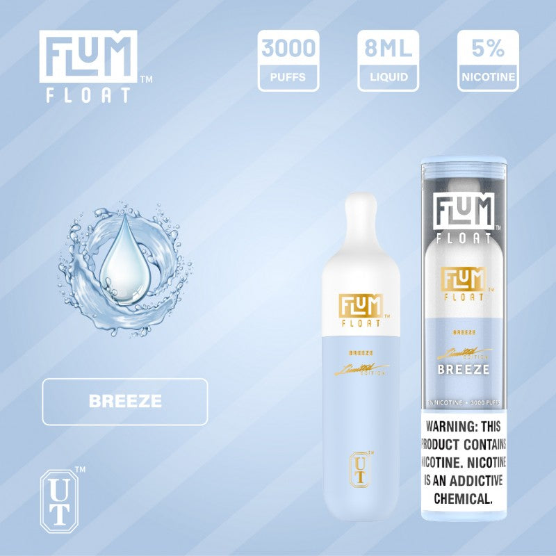 Flum Float 3000 Puff Disposable Vape Device Clear