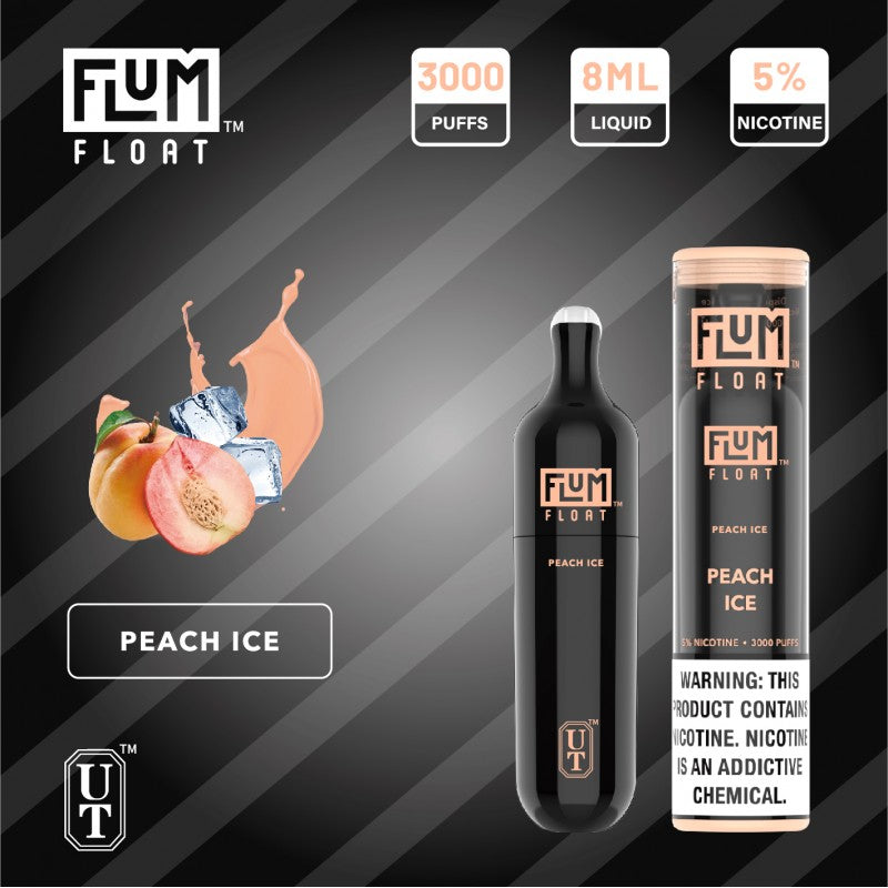 Flum Float 3000 Puff Disposable Vape Device Peach Ice