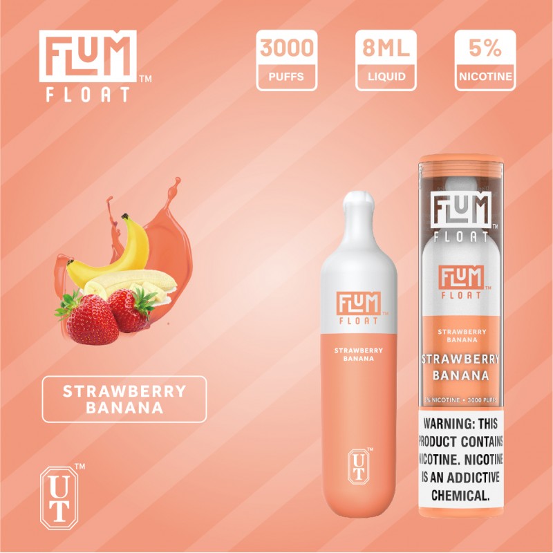 Flum Float 3000 Puff Disposable Vape Device Strawberry Banana