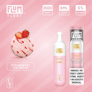 Flum Float 3000 Puff Disposable Vape Device Strawberry Ice Cream