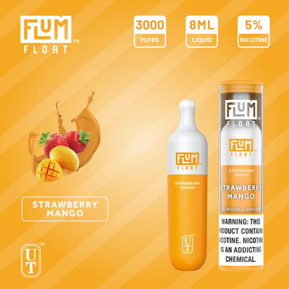 Flum Float 3000 Puff Disposable Vape Device Strawberry Mango