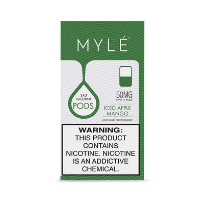 MYLE V4 Replacement Pods – 1 Pack of 4 Pods Iced Apple Mango